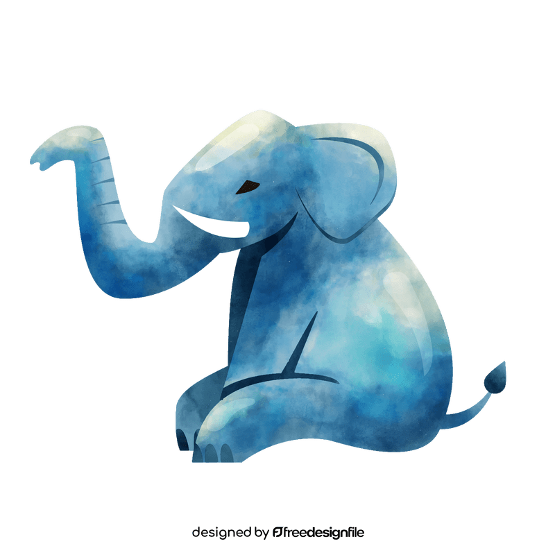 Elephant sitting clipart vector free download