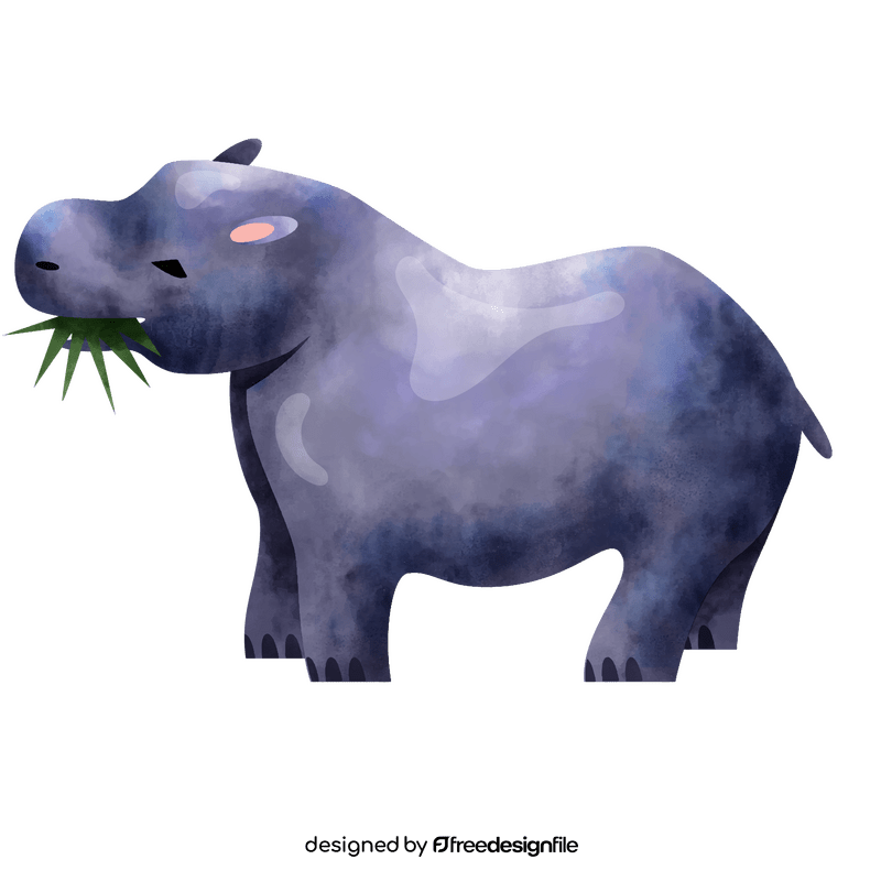 Hippo eating clipart