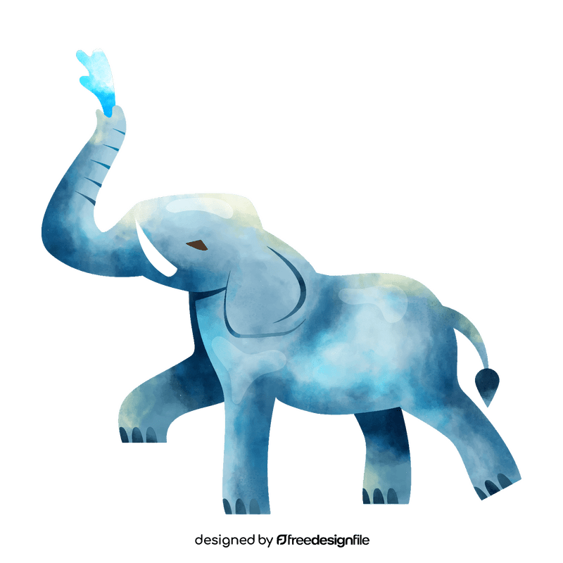 Elephant spraying water clipart