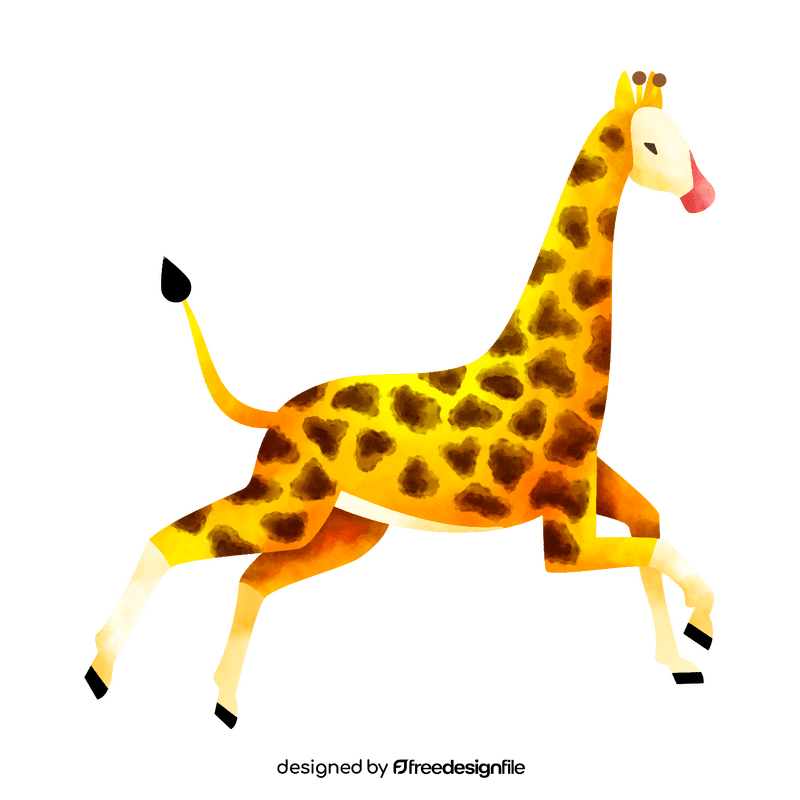 Giraffe running clipart