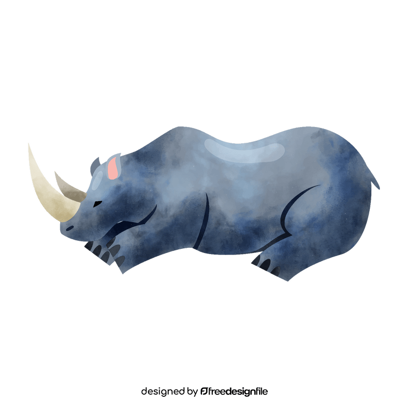 Rhinoceros lying down clipart