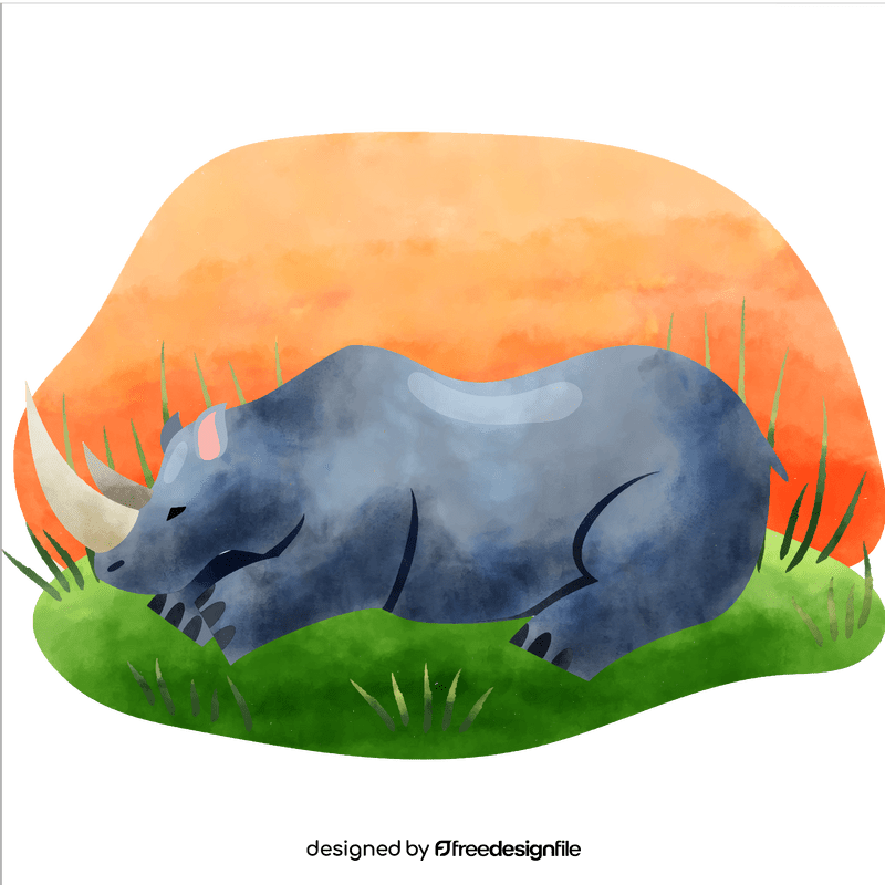 Rhinoceros lying down vector