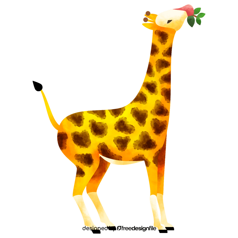 Giraffe eating clipart