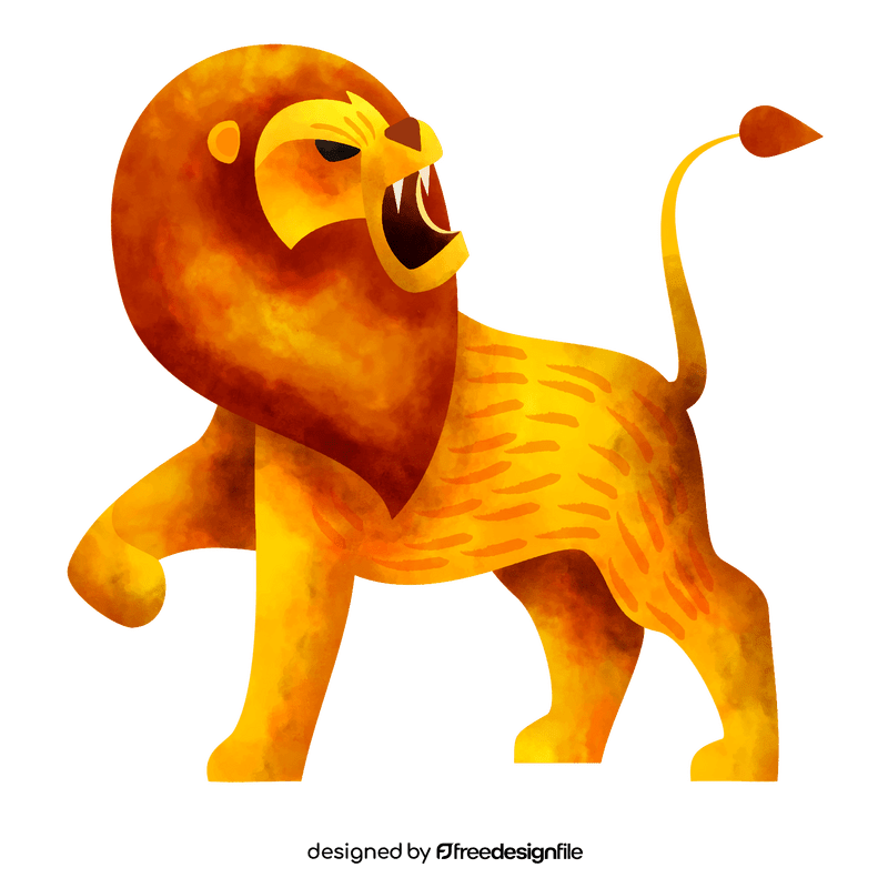 Lion roaring clipart