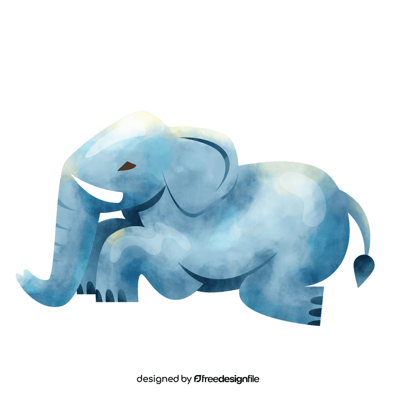 Elephant lying down clipart