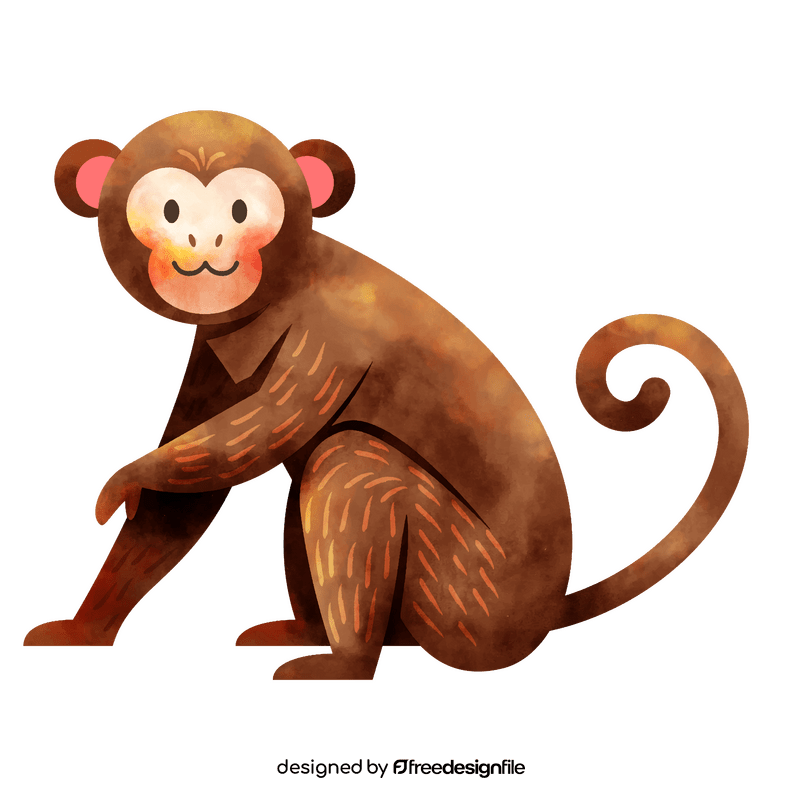 Monkey sitting clipart