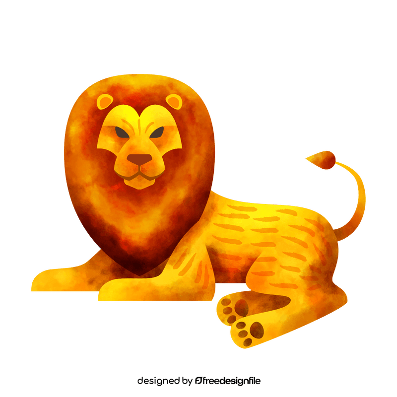 Lion lying down clipart