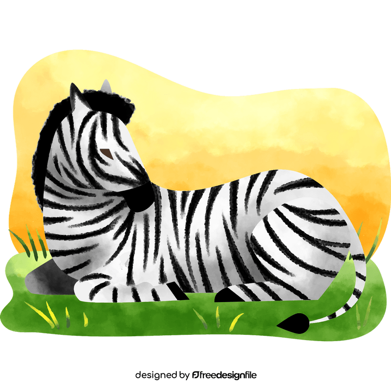 Zebra lying down vector