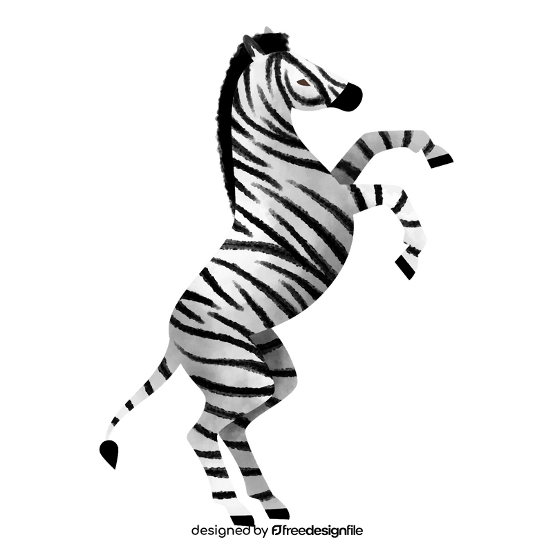 Zebra standing clipart vector free download