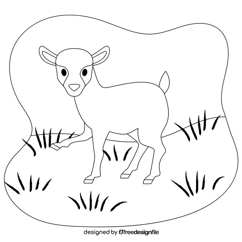 Sheep lamb drawing black and white clipart