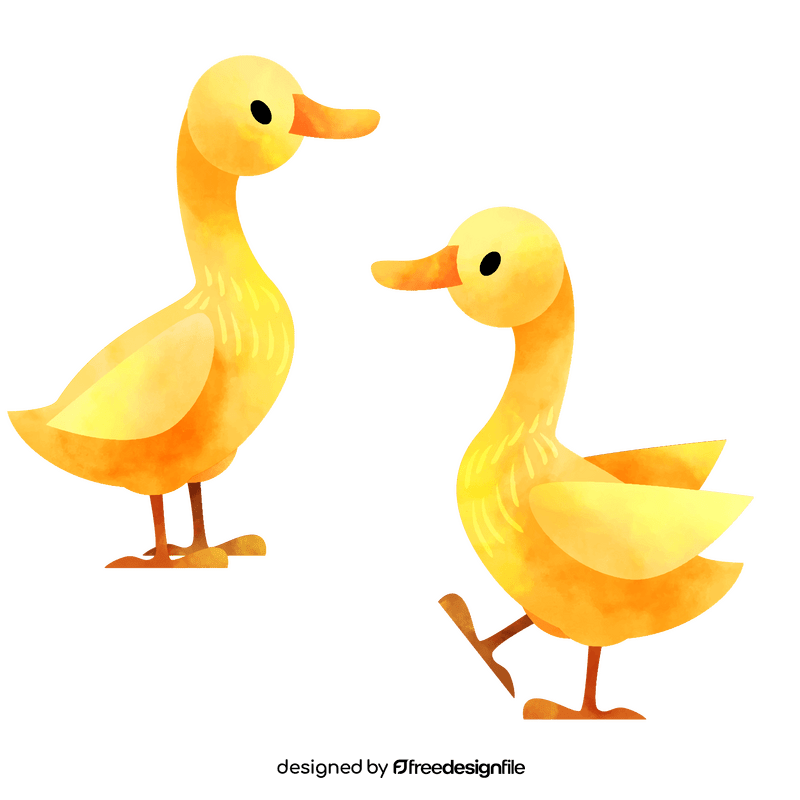 Goose goslings clipart