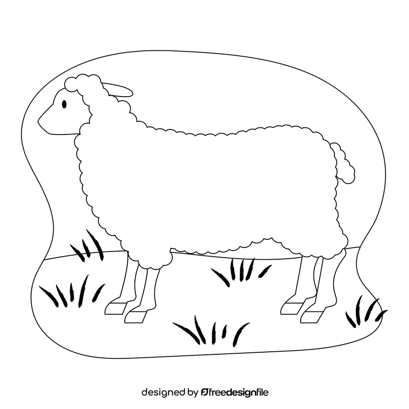 Sheep drawing black and white clipart free download