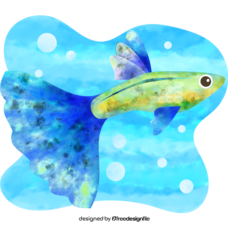 Blue grass guppy fish vector