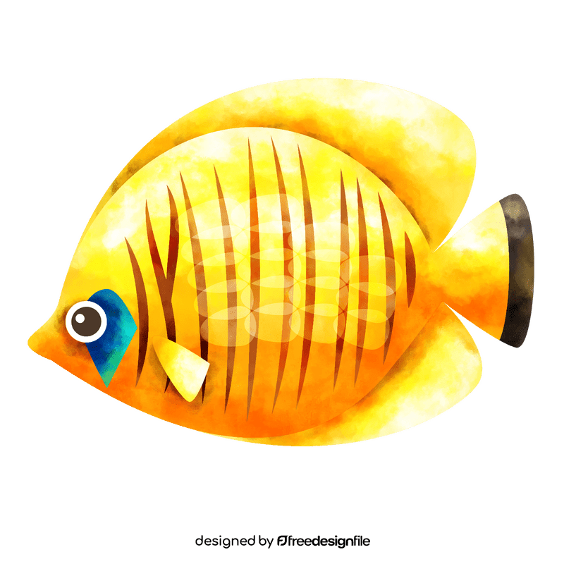 Masked butterfly fish clipart