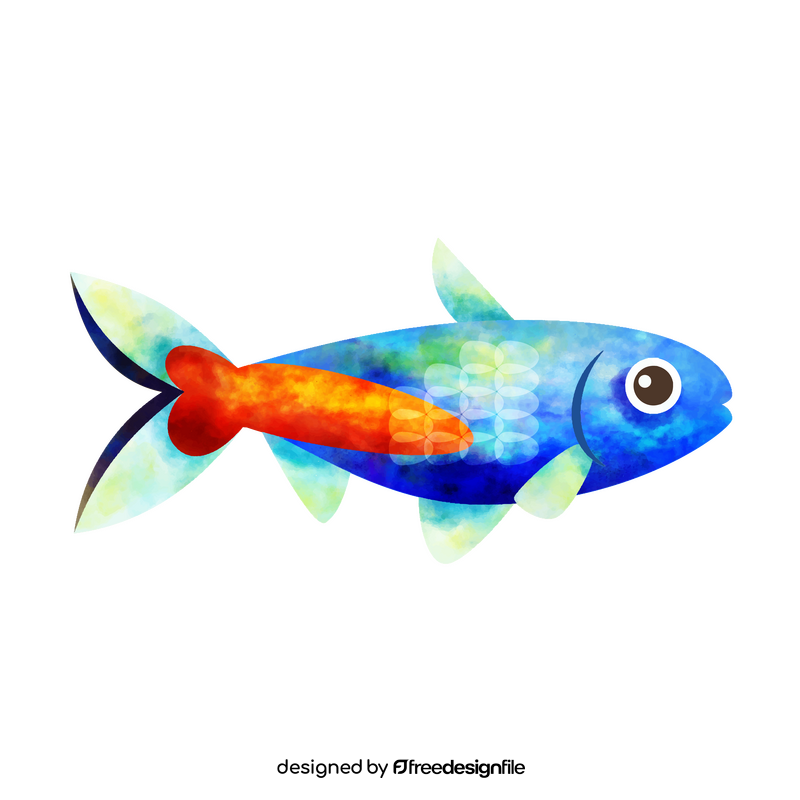 Neon tetra fish clipart