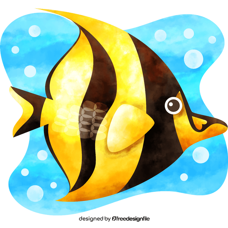 Moorish idol fish vector
