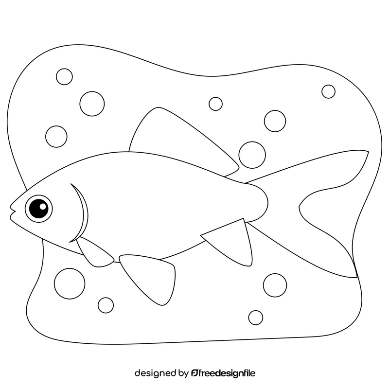 Wakin goldfish drawing black and white clipart