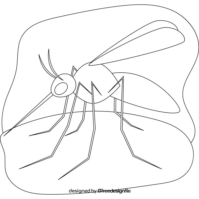 Mosquito outline black and white clipart