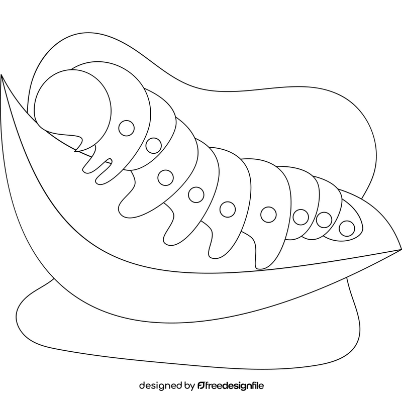 Caterpillar outline black and white clipart