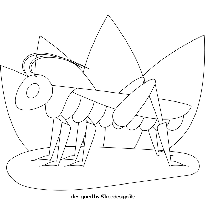Grasshopper outline black and white clipart