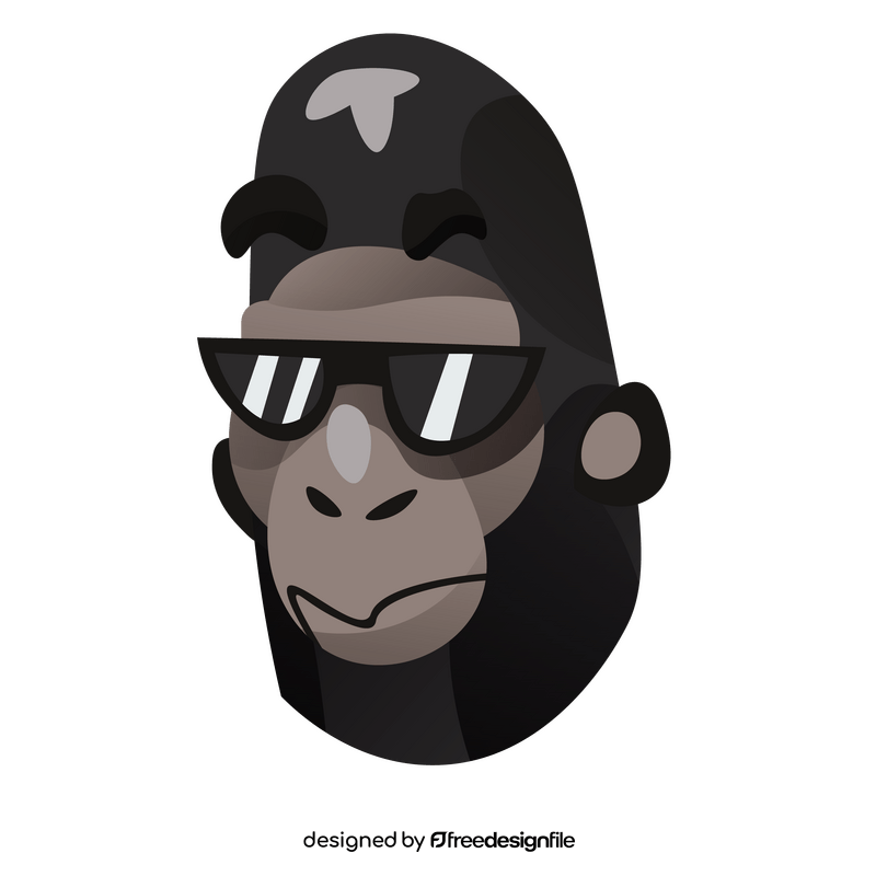 Cool gorilla with sunglasses clipart