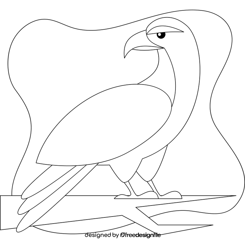 Northern goshawk bird outline black and white clipart