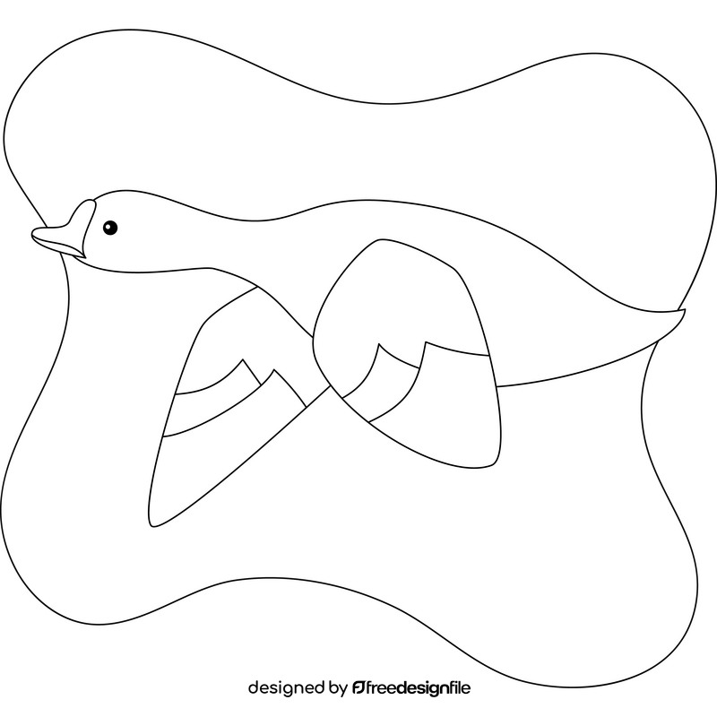 Snow geese bird outline black and white clipart