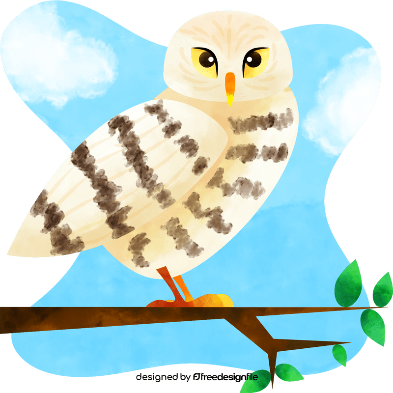 Snowy owl bird vector