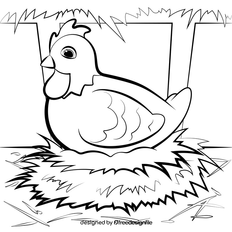 Chicken black and white vector
