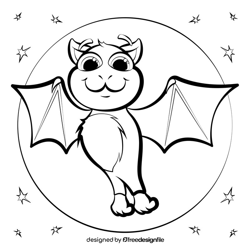 Bat black and white vector