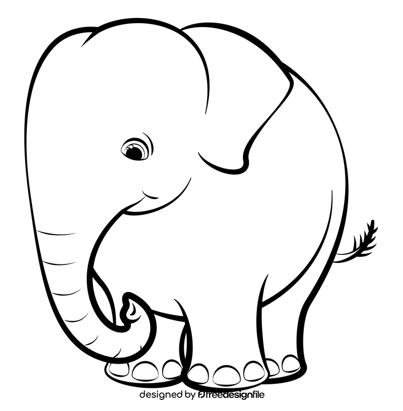Elephant black and white clipart vector free download