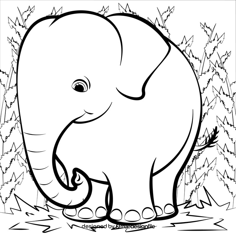 Elephant black and white vector