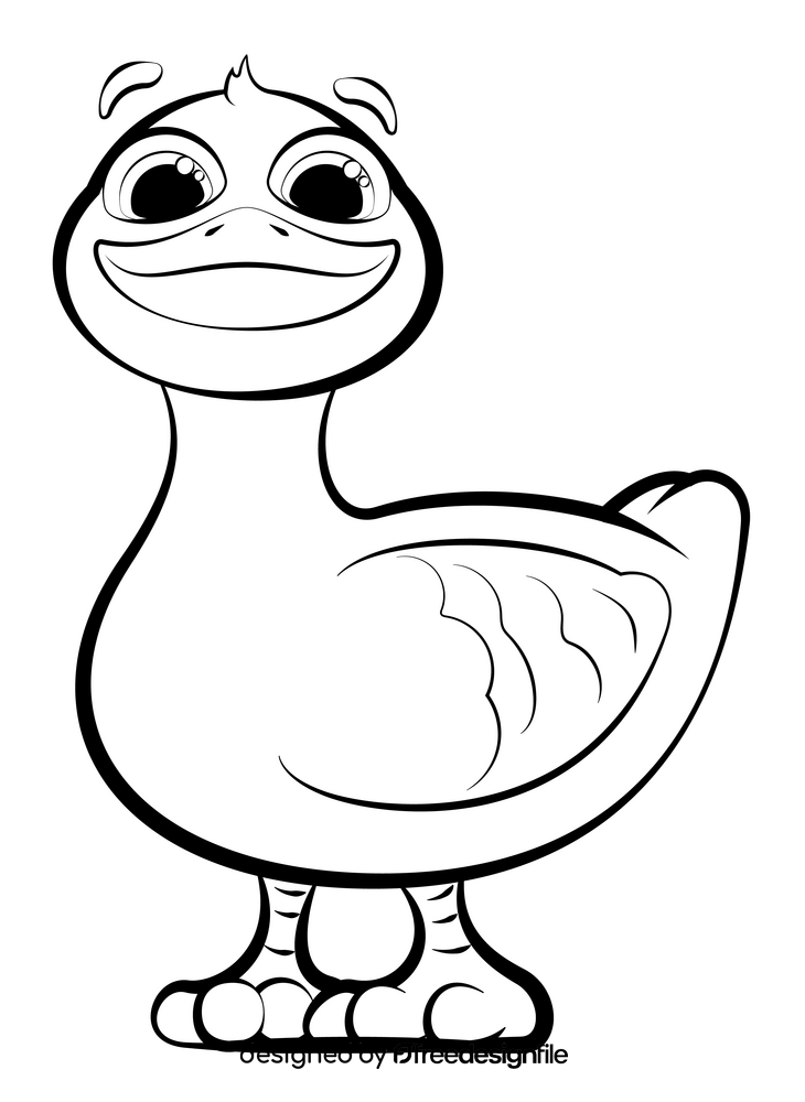 Duck black and white clipart