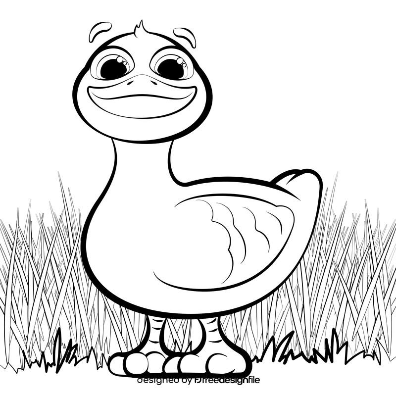 Duck black and white vector