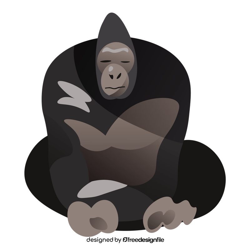Gorilla sitting clipart