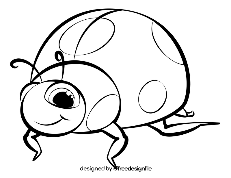 Ladybird black and white clipart