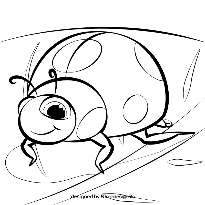 Ladybird black and white vector