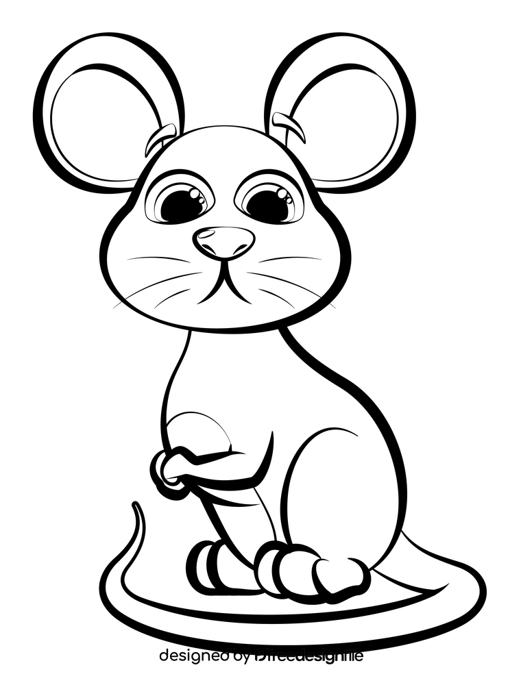 Mouse black and white clipart