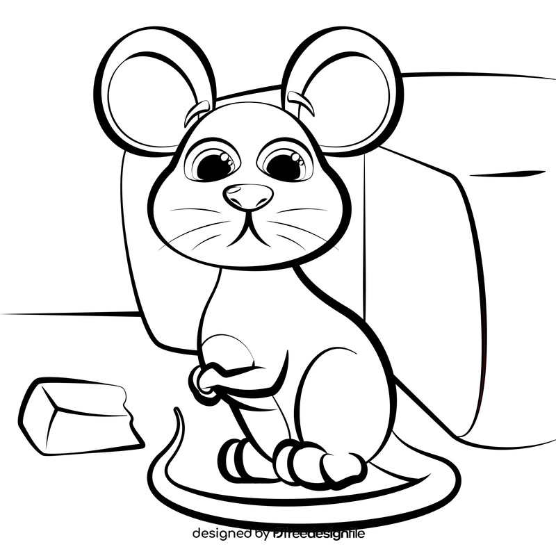 Mouse black and white vector