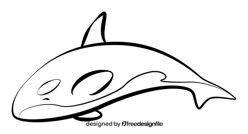 Orca black and white clipart