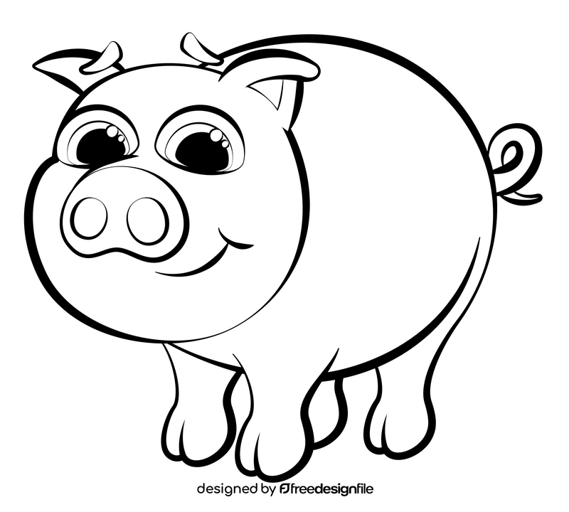 Pig black and white clipart free download