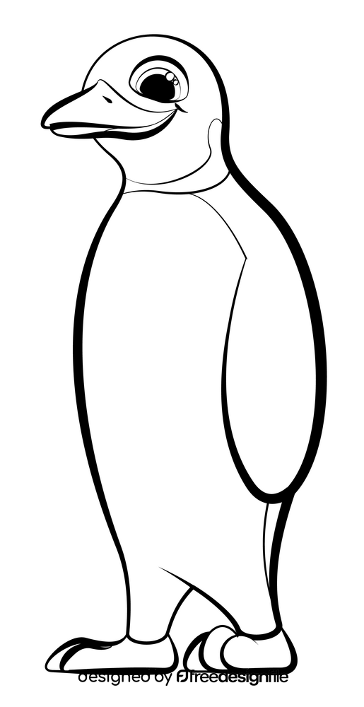 Penguin black and white clipart