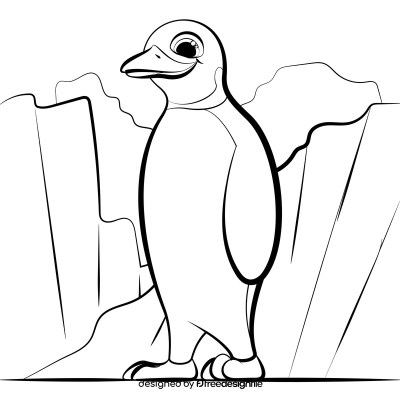 Penguin black and white vector