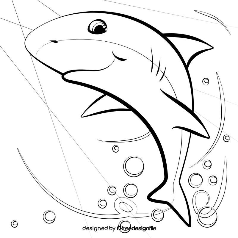 Shark black and white vector