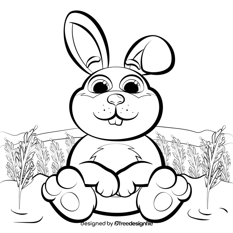 Rabbit black and white vector