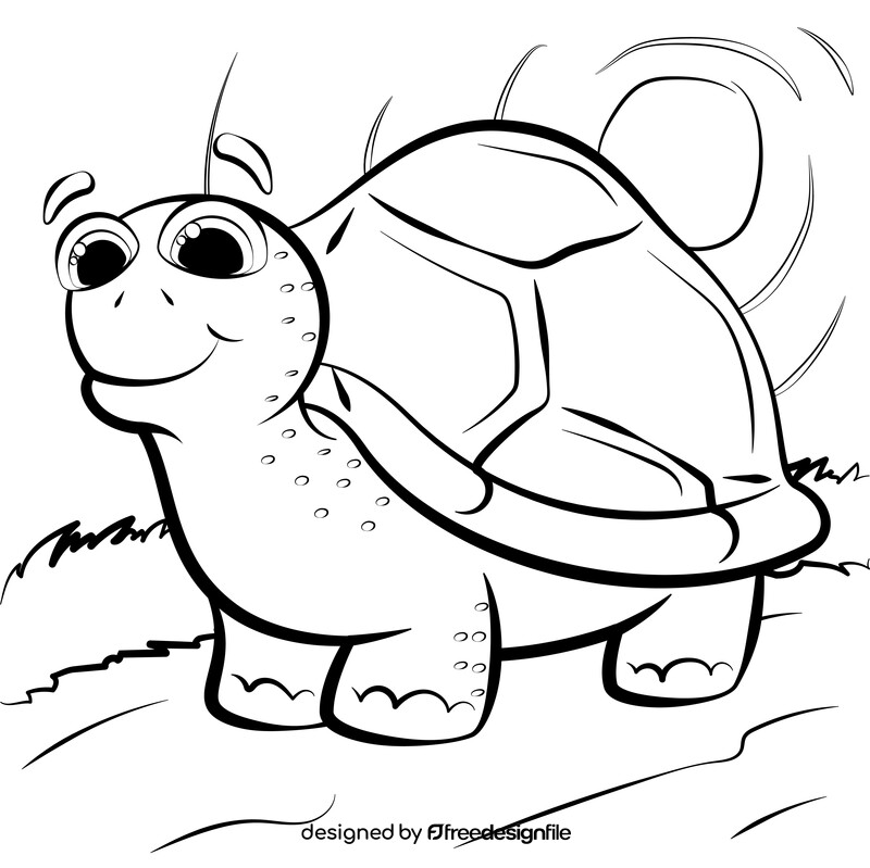 Tortoise black and white vector