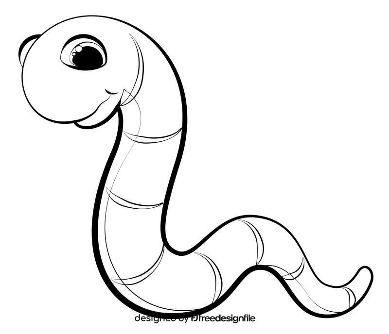 Worm black and white clipart