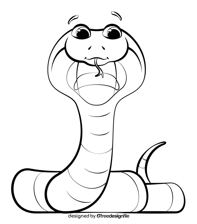 Snake black and white clipart