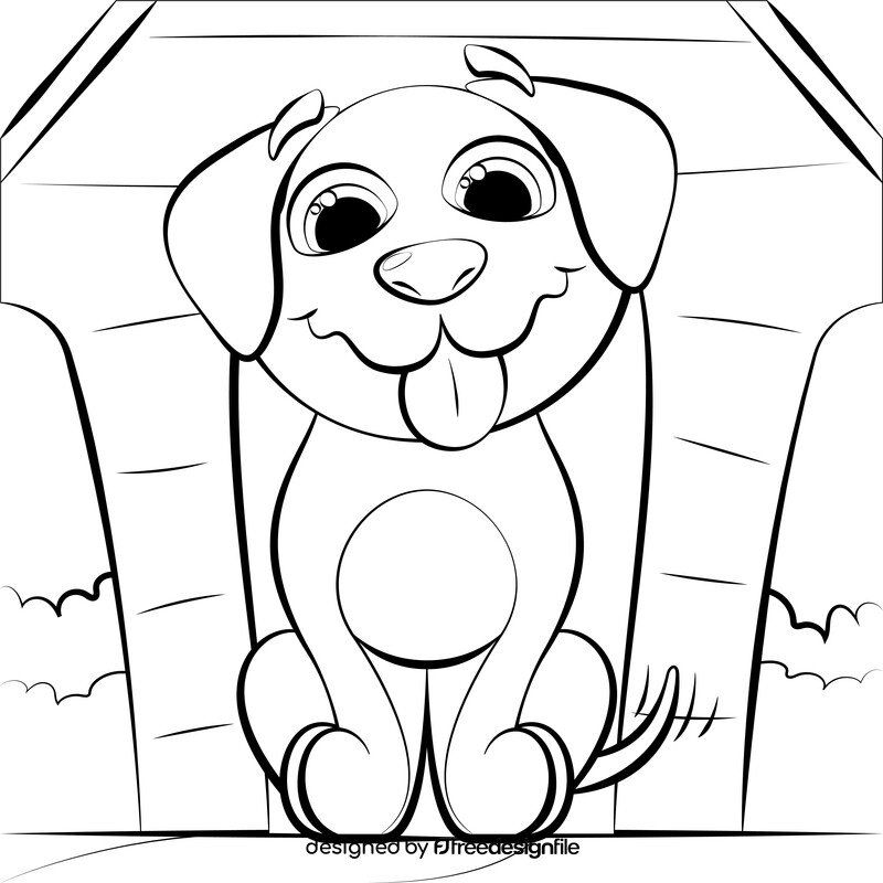 Cute dog black and white vector