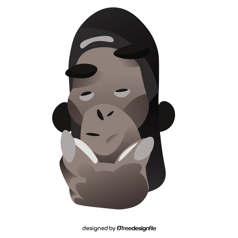 Gorilla thinking clipart